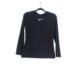 Nike Girls Black Dri-Fit Long Sleeve Athletic‎ Shirt XL Performance Activewear